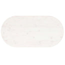 bordplade 90x45x2,5 cm oval massivt fyrretræ hvid
