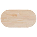 bordplade 100x50x2,5 cm oval massivt fyrretræ hvid