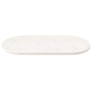 bordplade 110x50x2,5 cm oval massivt fyrretræ hvid