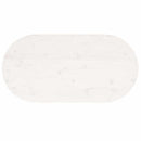 bordplade 110x50x2,5 cm oval massivt fyrretræ hvid