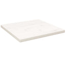 bordplade 40x40x2,5 cm firkantet massivt fyrretræ hvid