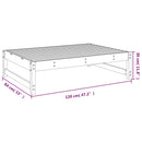 udendørs fodskammel 120x80 cm massivt fyrretræ hvid