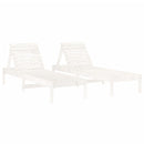 liggestole 2 stk. 199,5x60x74 cm massivt fyrretræ hvid