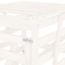 skraldespandsskjuler 84x90x128,5 cm massivt fyrretræ hvid