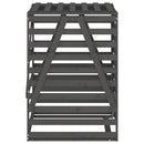 skraldespandsskjuler 84x90x128,5 cm massivt fyrretræ grå
