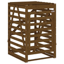 skraldespandsskjuler 84x90x128,5 cm massivt fyrretræ brun