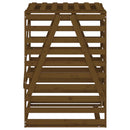 skraldespandsskjuler 84x90x128,5 cm massivt fyrretræ brun