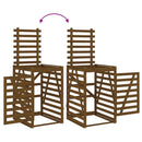 skraldespandsskjuler 84x90x128,5 cm massivt fyrretræ brun