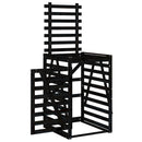 skraldespandsskjuler 84x90x128,5 cm massivt fyrretræ sort