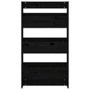 plantevæg 60x18,5x110 cm 3 niveauer massivt fyrretræ sort