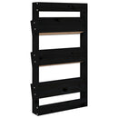 plantevæg 60x18,5x110 cm 3 niveauer massivt fyrretræ sort