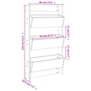 plantevæg 60x18,5x110 cm 3 niveauer massivt fyrretræ sort