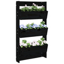 plantevæg 60x18,5x110 cm 3 niveauer massivt fyrretræ sort