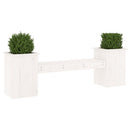 bænk med plantekasser 184,5x39,5x56,5 cm massivt fyrretræ hvid