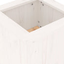 bænk med plantekasser 184,5x39,5x56,5 cm massivt fyrretræ hvid