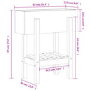 plantekasse 62x30x69 cm massivt fyrretræ grå