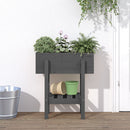 plantekasse 62x30x69 cm massivt fyrretræ grå