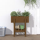 plantekasse 62x30x69 cm massivt fyrretræ gyldenbrun