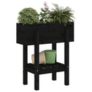 plantekasse 62x30x69 cm massivt fyrretræ sort