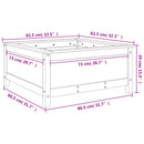 plantekasse 82,5x82,5x39 cm massivt fyrretræ hvid