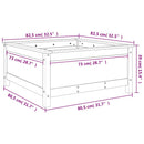 plantekasse 82,5x82,5x39 cm massivt fyrretræ gyldenbrun