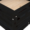 plantekasse 82,5x82,5x39 cm massivt fyrretræ sort