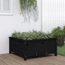 plantekasse 82,5x82,5x39 cm massivt fyrretræ sort