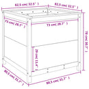 plantekasse 82,5x82,5x78 cm massivt fyrretræ hvid