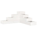 plantekasse 4 niveauer 80,5x79x36 cm massivt fyrretræ hvid