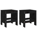 haveskamler 2 stk. 40x36x45 cm massivt fyrretræ sort