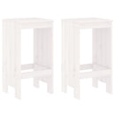 barstole 2 stk. 40x36x75 cm massivt fyrretræ hvid