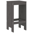 barstole 2 stk. 40x36x75 cm massivt fyrretræ grå