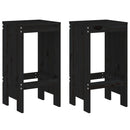barstole 2 stk. 40x36x75 cm massivt fyrretræ sort