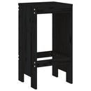 barstole 2 stk. 40x36x75 cm massivt fyrretræ sort