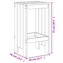 barstole 2 stk. 40x36x75 cm massivt douglasgran
