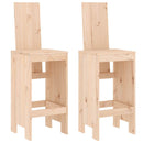barstole 2 stk. 40x42x120 cm massivt fyrretræ