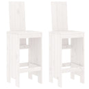 barstole 2 stk. 40x42x120 cm massivt fyrretræ hvid
