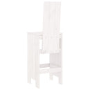 barstole 2 stk. 40x42x120 cm massivt fyrretræ hvid