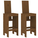 barstole 2 stk. 40x42x120 cm massivt fyrretræ gyldenbrun