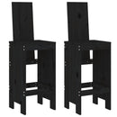 barstole 2 stk. 40x42x120 cm massivt fyrretræ sort