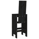 barstole 2 stk. 40x42x120 cm massivt fyrretræ sort