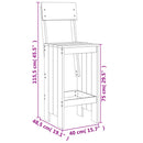 barstole 2 stk. 40x48,5x115,5 cm massivt fyrretræ
