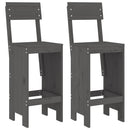 barstole 2 stk. 40x48,5x115,5 cm massivt fyrretræ grå