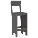 barstole 2 stk. 40x48,5x115,5 cm massivt fyrretræ grå
