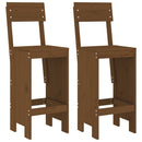 barstole 2 stk. 40x48,5x115,5 cm massivt fyrretræ gyldenbrun