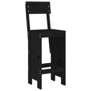 barstole 2 stk. 40x48,5x115,5 cm massivt fyrretræ sort