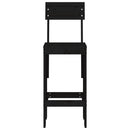 barstole 2 stk. 40x48,5x115,5 cm massivt fyrretræ sort