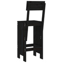 barstole 2 stk. 40x48,5x115,5 cm massivt fyrretræ sort