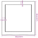 væghylde 40x40x(2-6) cm ubehandlet massivt egetræ