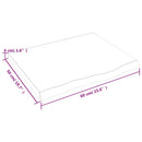 væghylde 60x50x(2-4) cm ubehandlet massivt egetræ